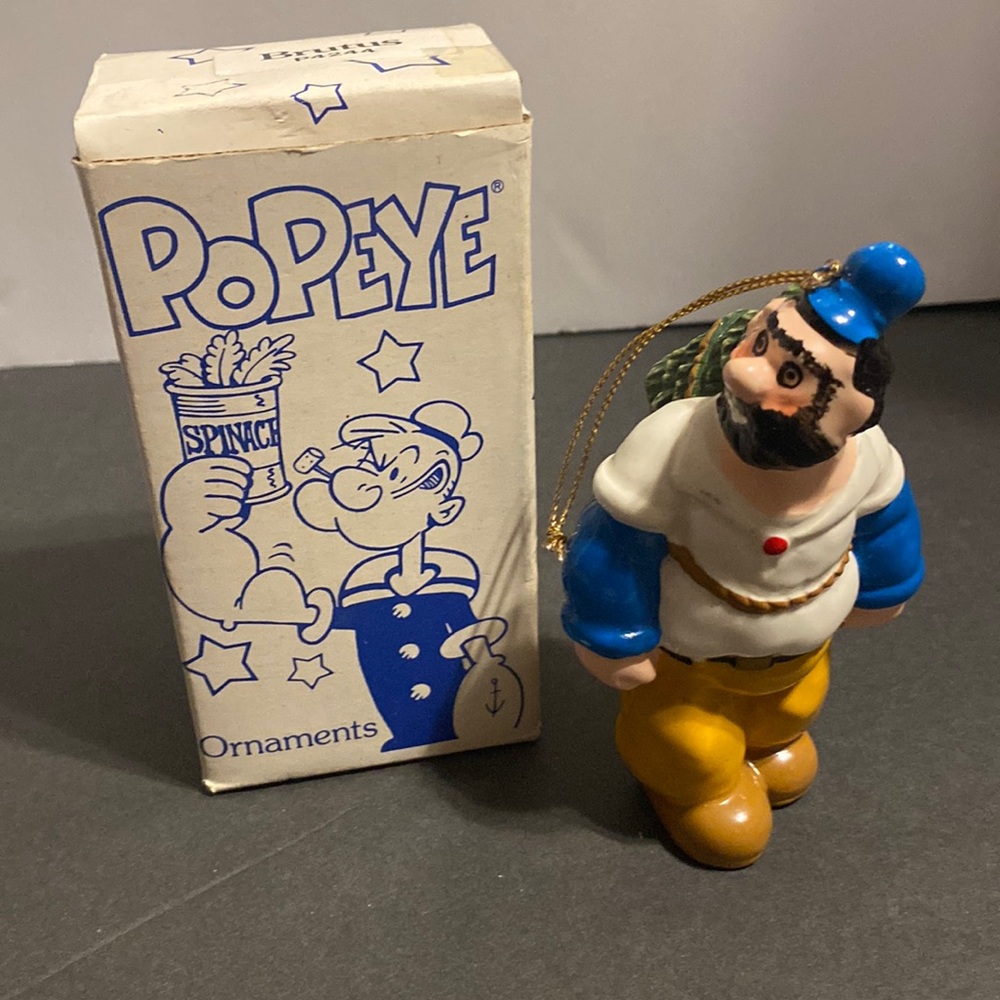 VTG 1987 Popeye’s Brutus ceramic ornament by Presents King Features w/box 4.5”